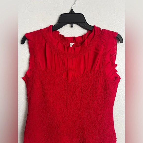 NWT BY ANTHROPOLOGIE RUFFLE-TRIM TEXTURED MINI DRESS Size Small - Picture 6 of 16